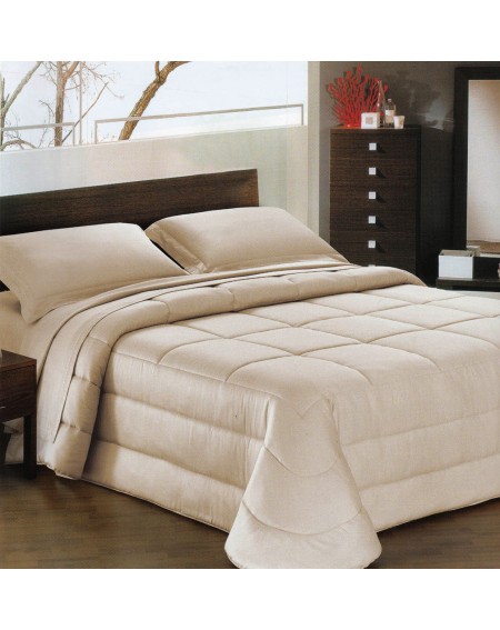 Trapunta Invernale Matrimoniale in raso di cotone Ines GFFerrari colore Beige Nocciola