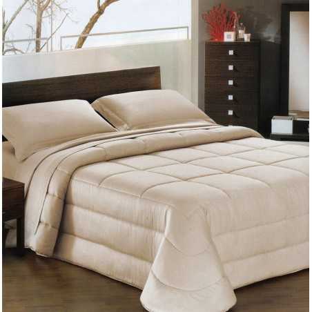Trapunta Invernale Matrimoniale in raso di cotone Ines GFFerrari colore Beige Nocciola