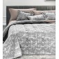 Copriletto Trapuntato Matrimoniale Trapuntino Jacquard Alma Grigio Argento