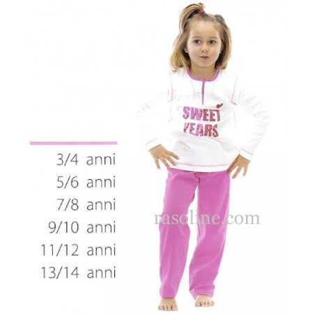 Pigiama felpato lungo Tuta Ragazza da 5 a 12 anni SWEET YEARS