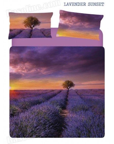Bettbezug + Bettlaken Lavender Sunset Caleffi