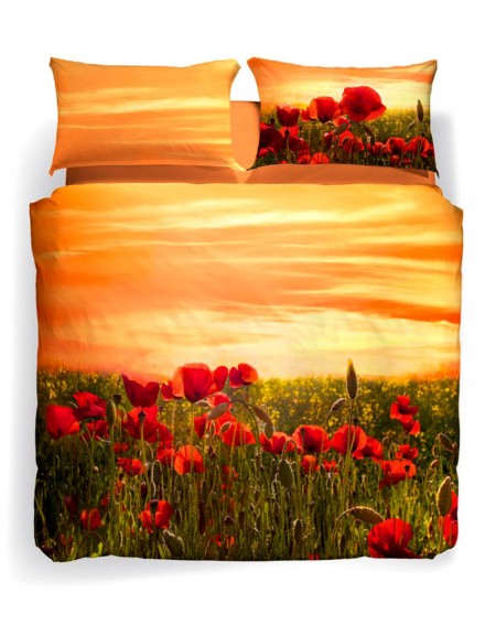 Bettbezug + Bettlaken Papaveri Caleffi