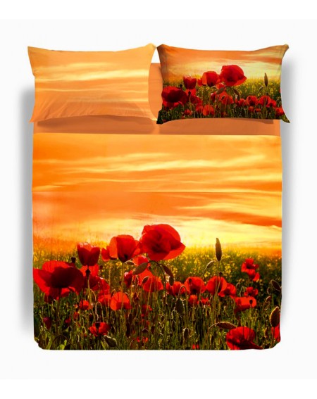 Drap deux places Papaveri By Marco Carmassi
