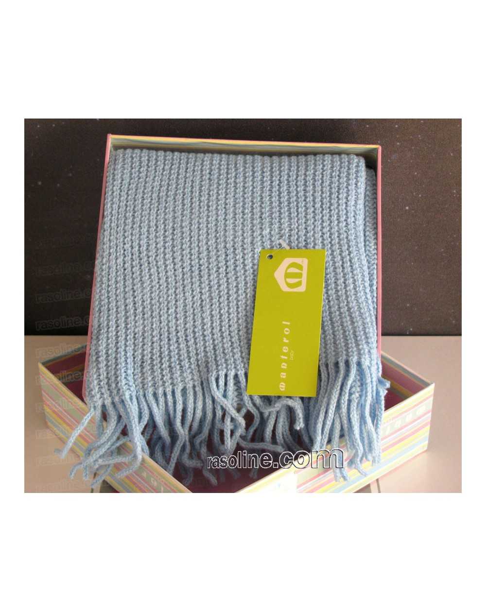 Coperta Culla Carrozzina Plaid In Maglia Azzurro Baby