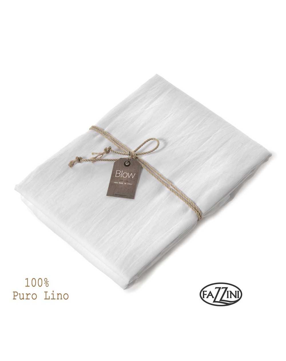 Drap dessus de lit de lin blanc SOFFIO Fazzini