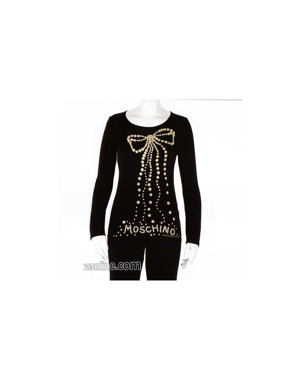 Maglia Moschino Underwear Manica Lunga Farbe Schwarz Viscose