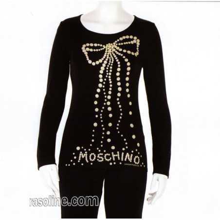 Maglia Moschino Underwear Manica Lunga Colore Nero In Viscosa