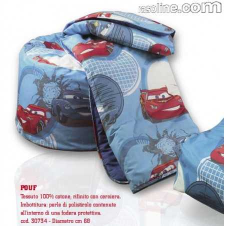 Pouf Cars Go Disney Caleffi Cm 68 en coton