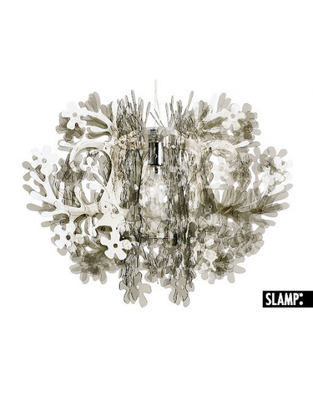 Lampada A Sospensione- Lampadario "Fiorella" Larga 76 Cm - Fumé