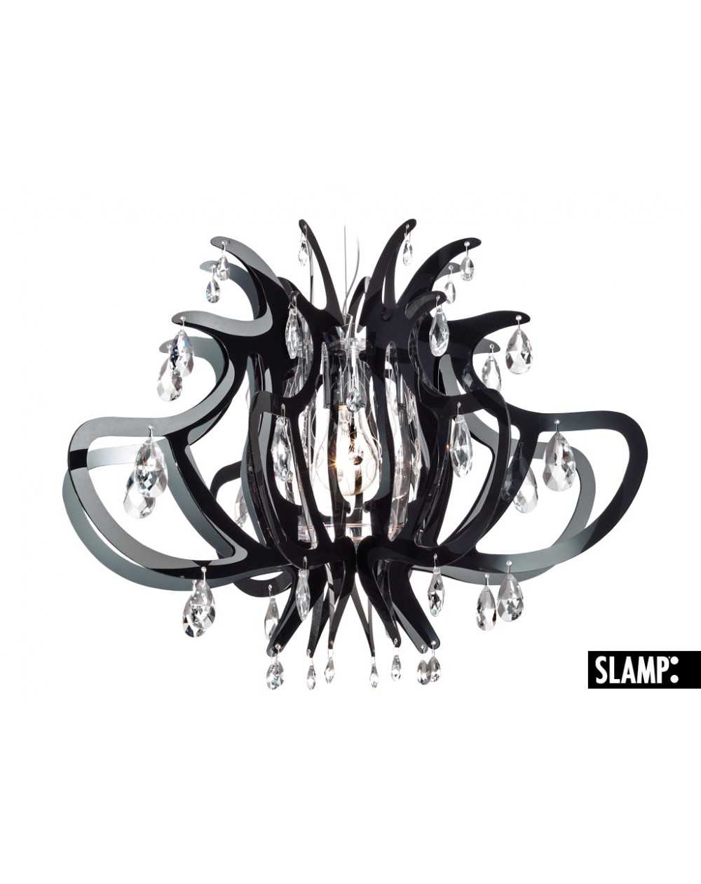 Lampe a suspension Lillibet Slamp NOIR avec 56 cristaux
