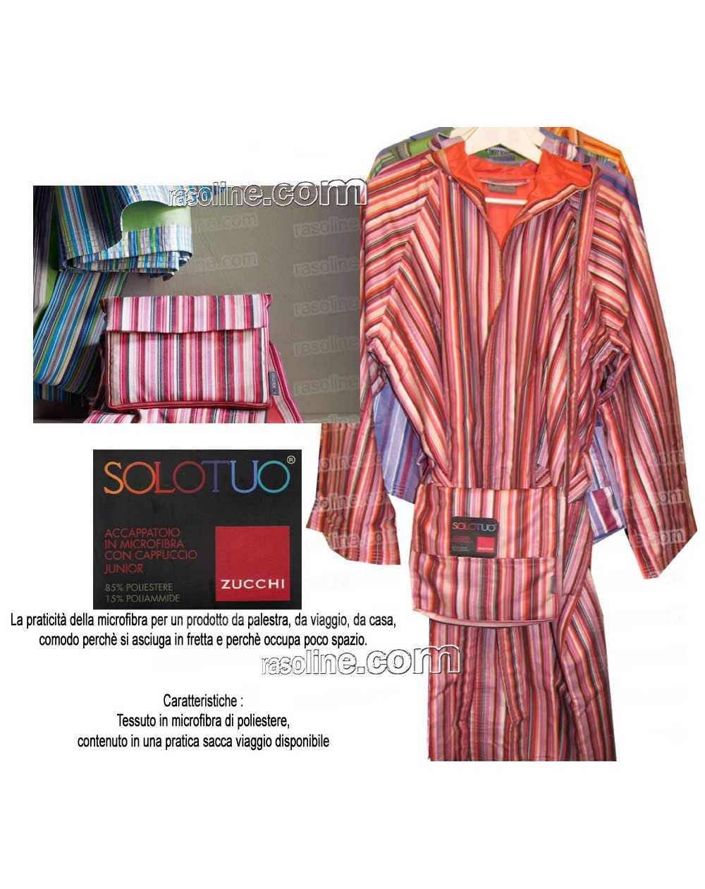 Accappatoio In Microfibra Zucchi Solo Tuo Rosa Rosso bimbo / bimba