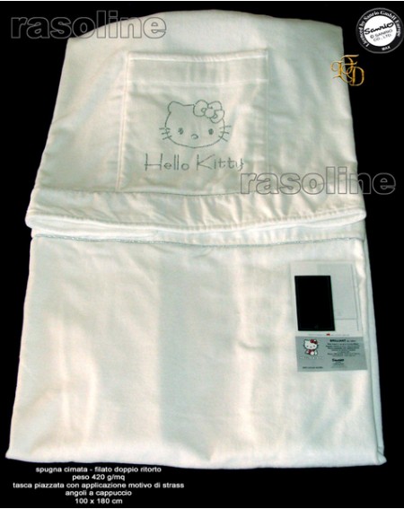 Bianco Telo Mare Grande Hello Kitty Brilliant Originale Sanrio