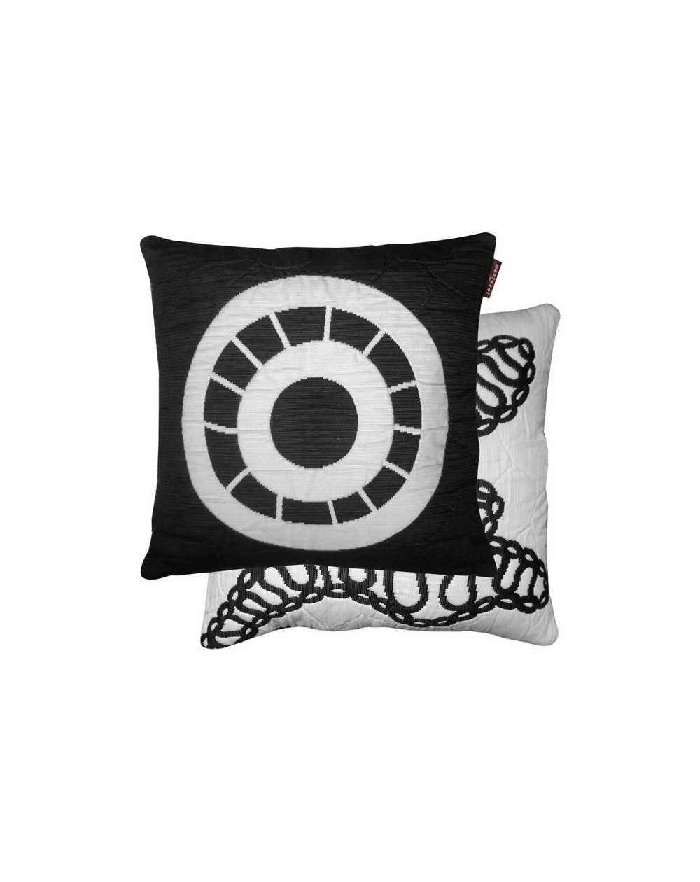 Copricuscino "Atica" Double Face Nero - Grigio Chiaro