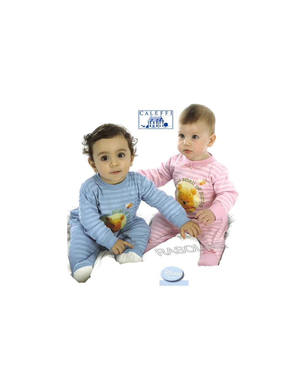 Tutina Winnie Pooh Pigiama Disney Caleffi Taglie 9 -12 -18 Mesi Colore Rosa  MISURA LETTO 9 MESI
