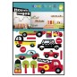 Stickers Kids Les voitures,Sticker mural pour enfants - camion de pompiers, bolides, voiture de poli