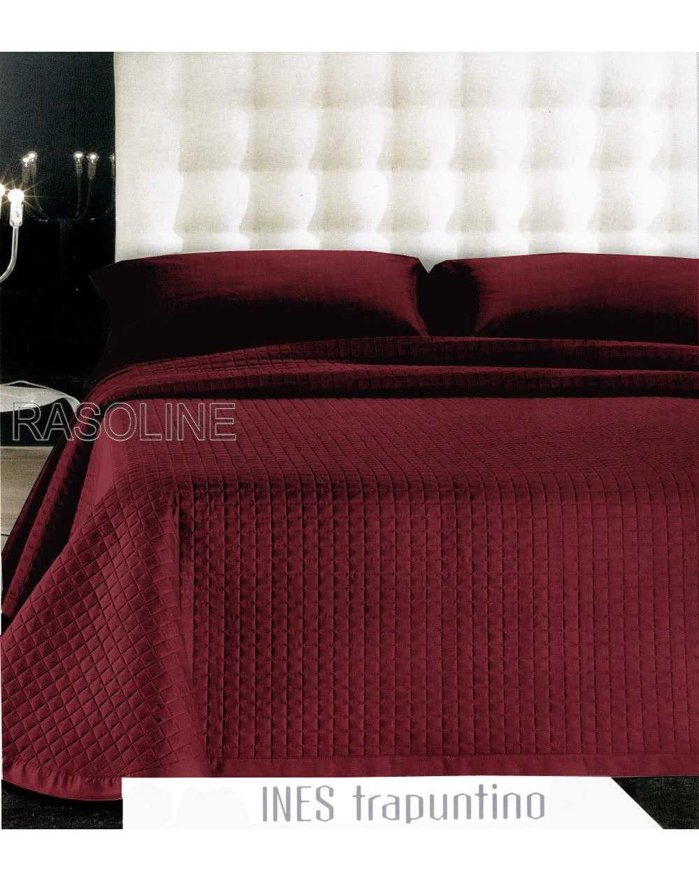Bettüberwürfe gesteppte doppelbett Satin Baumwolle Bordeaux " Ines "
