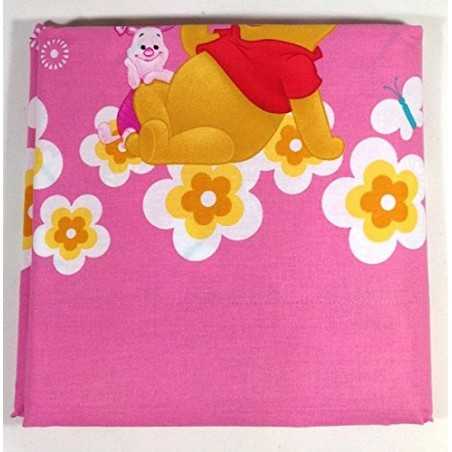 Lenzuolo Sopra Winnie The Pooh Esclusiva Linea Puzzle Di Caleffi Colore Rosa