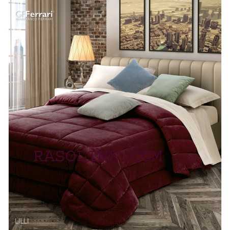 Steppdecke Winterdecke Samt Lilli bordeaux
