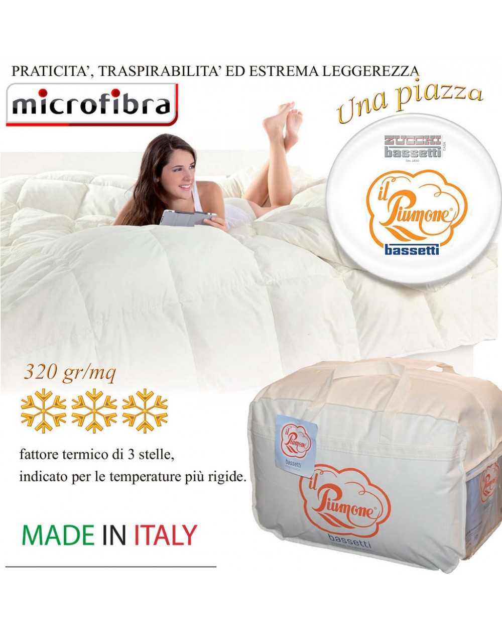Édredon de Microfiber Bassetti lit 1 personne