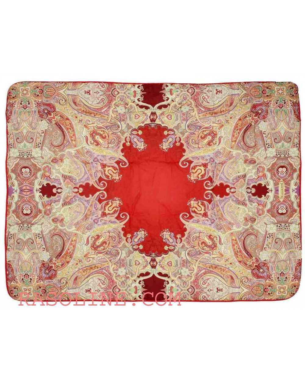 Splendido Plaid Imbottito Scaldotto Caleffi Kasmir col. Rosso Bordeaux