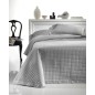 Quilted Bedcover Coton Satin Grey Elegance