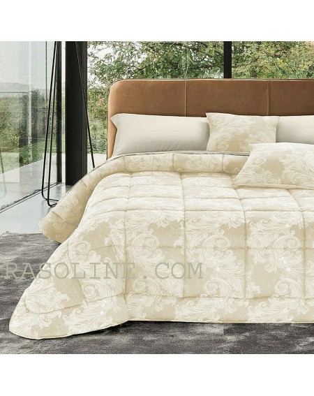 Trapunta Invernale Matrimoniale Cora Avorio Piumone Jacquard