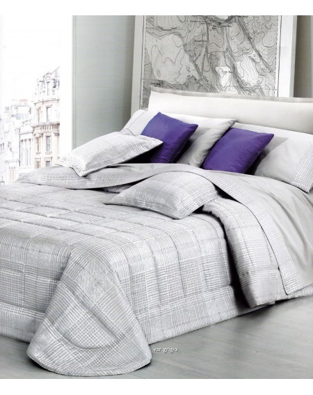 Copriletto Trapuntato Matrimoniale Gaia Scozzese Pepito Grigio GFF