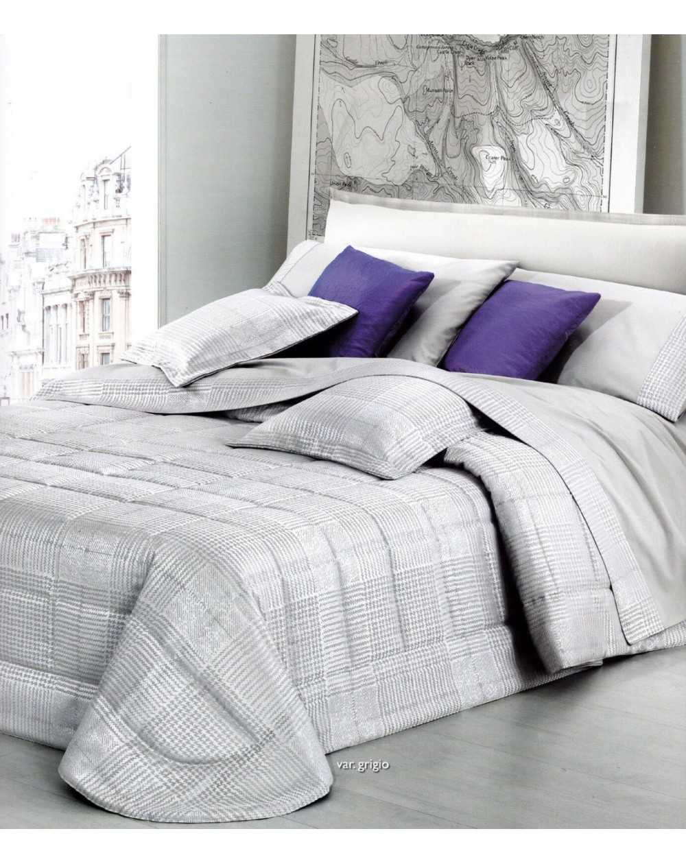 Colcha doble acolchada GFF gris escocés Gaia