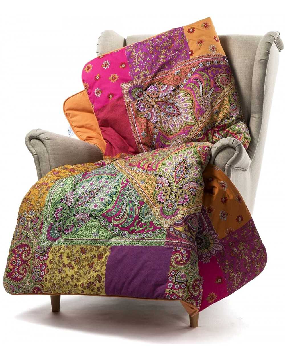 Bohemian Plaid Imbottito Scaldotto Caleffi Corallo