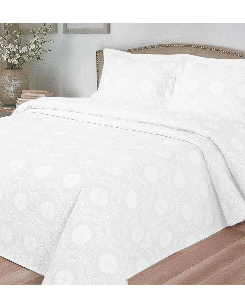 Double Bedspread in Jacquard "Margherita" White GF Ferrari