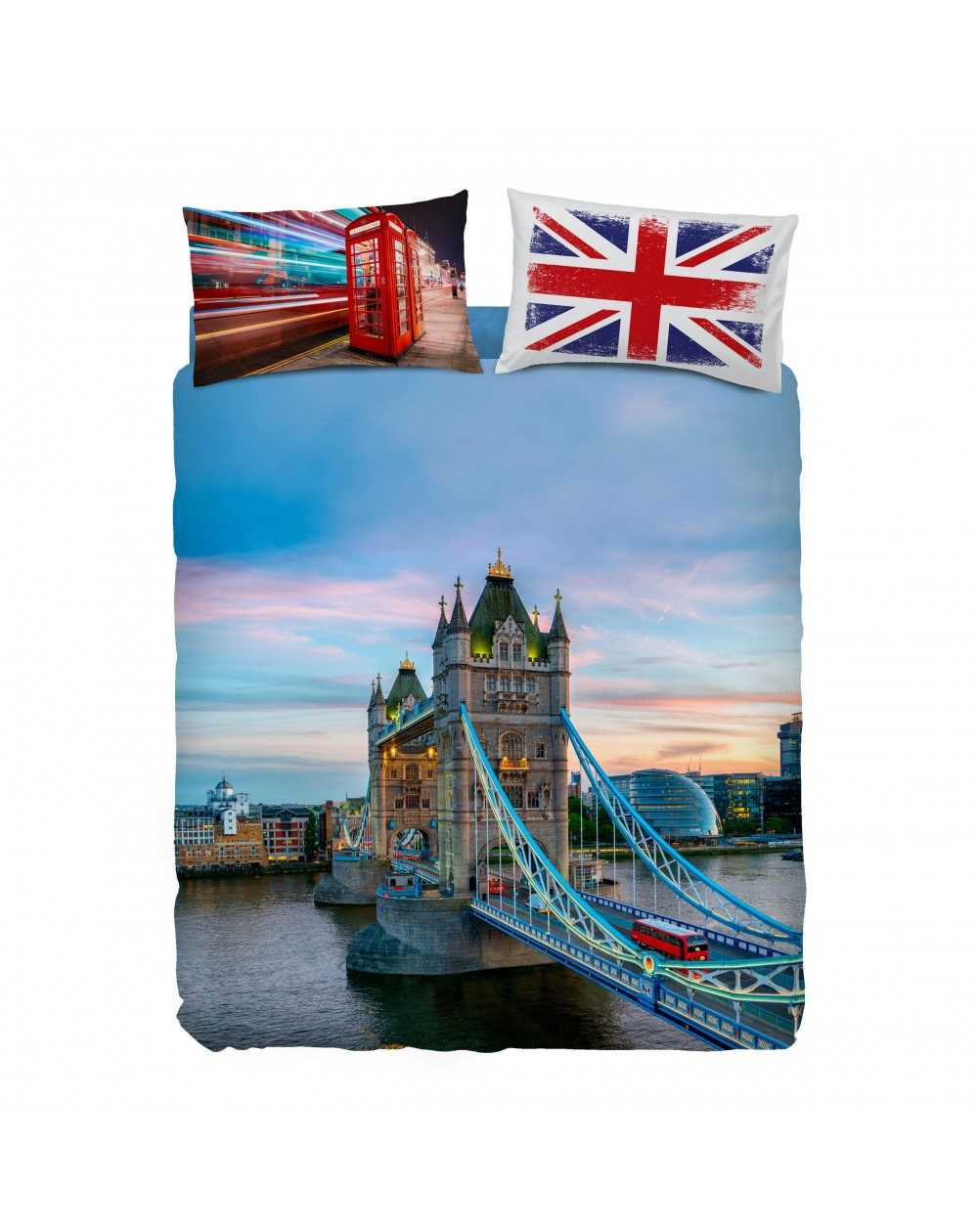 Completo Copripiumino Letto Matrimoniale UK Flag Bassetti