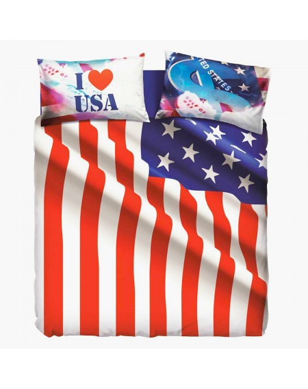 Garnitur Bettbezug Bett 125 cm USA FLAG Bassetti