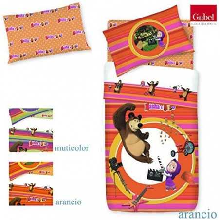 Una Piazza Parure copripiumino Letto Singolo "Masha e Orso" ACTION