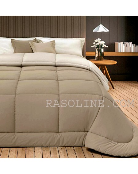 Una piazza Trapunta Clio double face in tinta unita beige