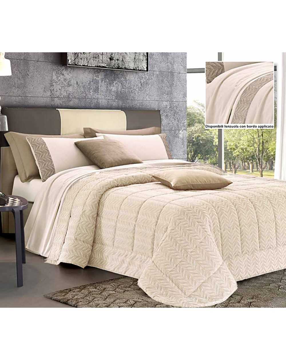 Beadspread bed-cover in satin jacquard Elena Ivory
