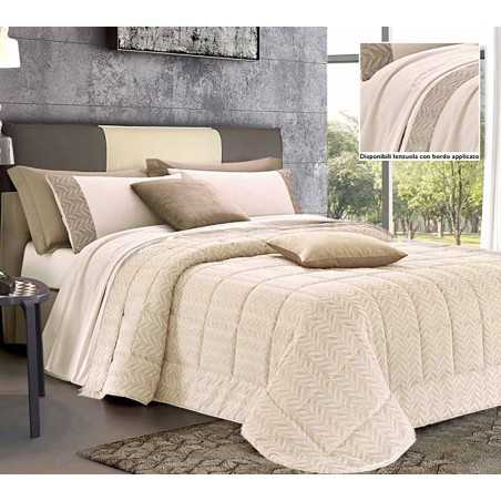 Beadspread bed-cover in satin jacquard Elena Ivory