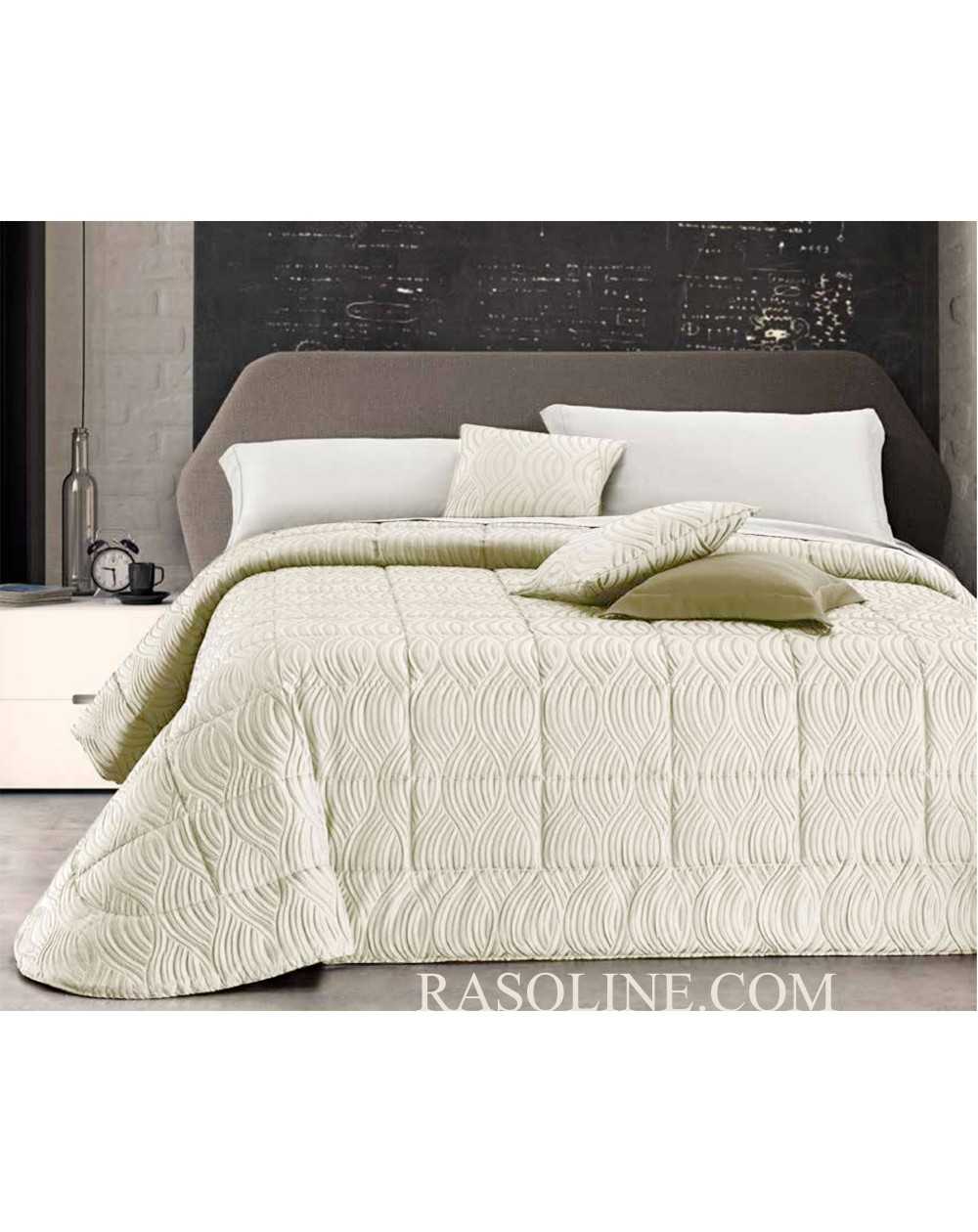 Beadspread bed-cover in satin jacquard French Riviera