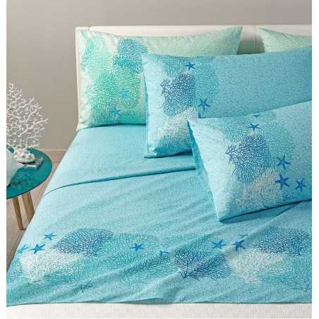 Ocean corals Sheets Set For Double Bed - Caleffi