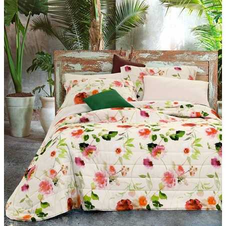 Copriletto Trapuntato Matrimoniale Trapuntino Microfibra Primavera 7a Floreale