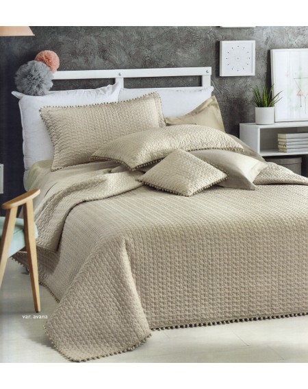 Couvre Matelassé Double "Monica" Beige