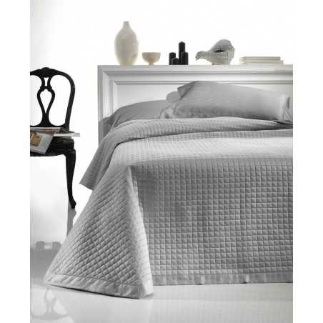 Quilted Bedcover Coton Satin Grey Elegance
