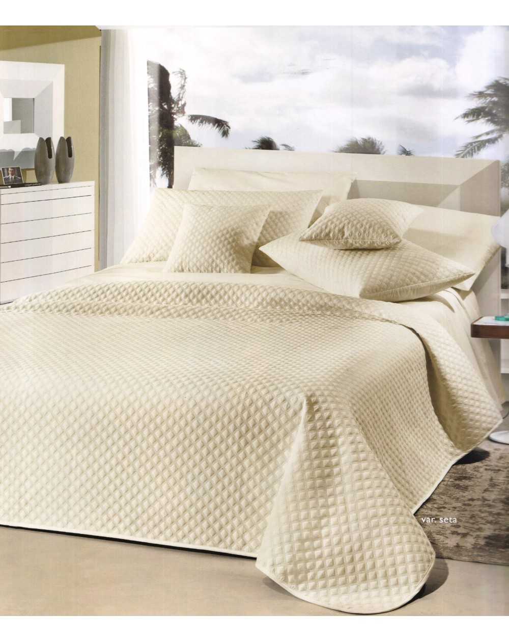 Copriletto Trapuntato letto Singolo + 1 Federa 50x80cm Trapuntino Roma Avorio Copriletto Trapuntato letto Singolo + 1 Federa 50x80cm Trapuntino Roma Avorio