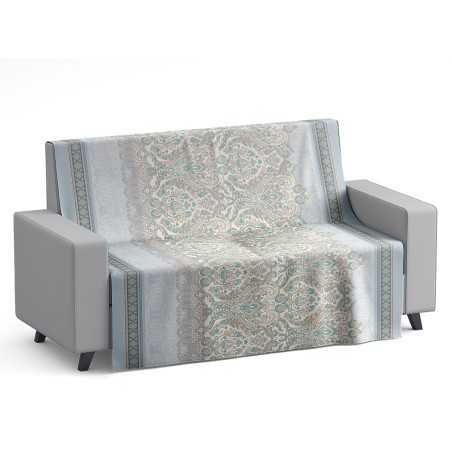 Tagesdecke aus Baumwolle für Doppelbett Delhi Beige