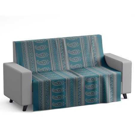 Tagesdecke aus Baumwolle für Doppelbett Balcutta Blau