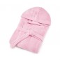 Bassetti Plain Pink Bathrobe with Hood and Pockets Bassetti Plain Pink Bathrobe with Hood and Pockets