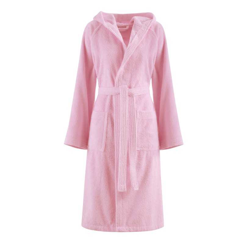 Bassetti Plain Pink Bathrobe with Hood and Pockets Bassetti Plain Pink Bathrobe with Hood and Pockets