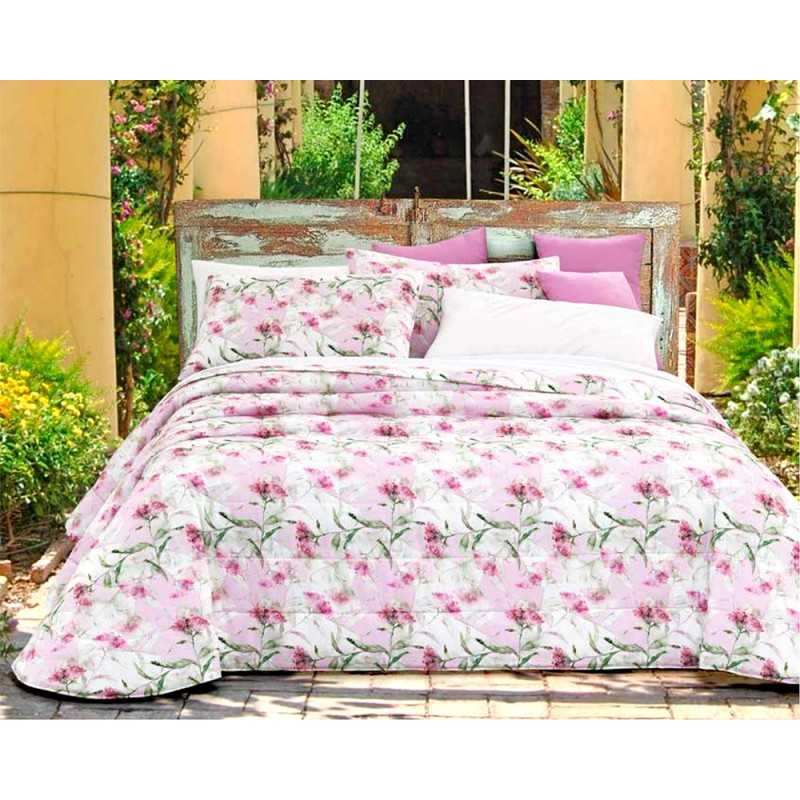 Quilt Bedspread in Cotton Percale with Floral Digital Print Quilt Bedspread in Cotton Percale with Floral Digital Print