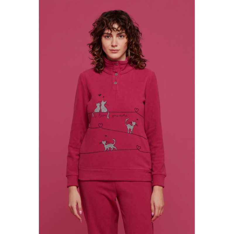 Warm Kittens Woman Pyjamas in Micropile Warm Kittens Woman Pyjamas in Micropile