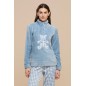 Pigiama Tuta Donna Soffice e Caldo Coral Fleece Orsetto Azzurro Noidinotte Pigiama Tuta Donna Soffice e Caldo Coral Fleece Orsetto Azzurro Noidinotte