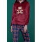 Pyjamas Women's Jumpsuit Soft and Warm Coral Fleece Bear Bordeaux Noidinotte Pyjamas Women's Jumpsuit Soft and Warm Coral Fleece Bear Bordeaux Noidinotte